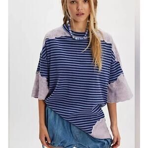 Free People NWT WE THE FREE Size SMALL Sherbert Tunic Striped Oversized